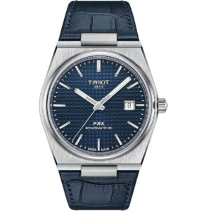 Tissot PRX Powermatic 80 Leather Blue Strap Watch