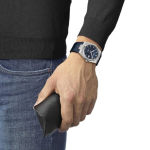 Tissot PRX Powermatic 80 Leather Blue Strap Watch 4