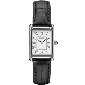Seiko Tank Essentials Leather Strap Watch